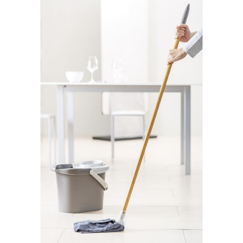 VIGAR BAMBOO PRINT GREY MICROFIBRE MOP WITH HANDLE