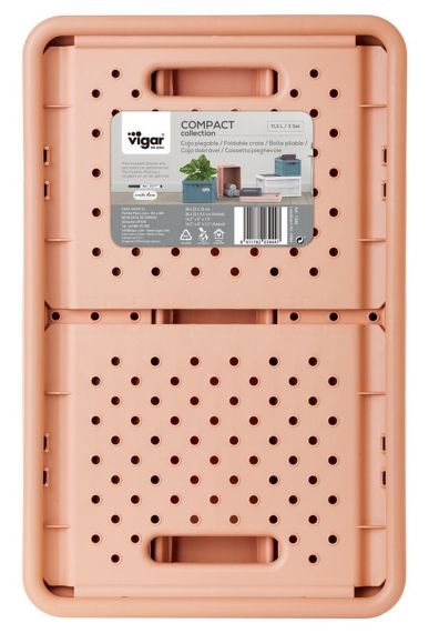 VIGAR 11,3L COMPACT SUNRISE ORANGE FOLDABLE CRATE