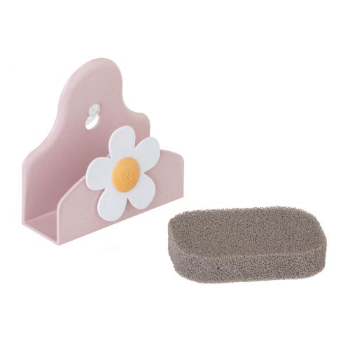 VIGAR FLORGANIC PINK SPONGE HOLDER WITH SUCTION PAD