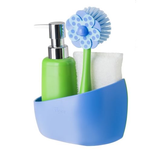 VIGAR LOLAFLOR BLUE 4 PIECE SINK CADDDY SET