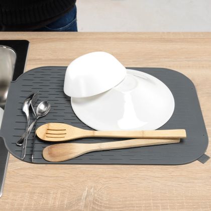 VIGAR RENGØ 43X33 CM GREY SILICONE DISH MAT