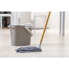 VIGAR BAMBOO PRINT GREY MICROFIBRE MOP WITH HANDLE