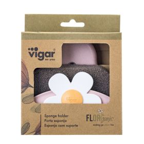 VIGAR FLORGANIC PINK SPONGE HOLDER WITH SUCTION PAD