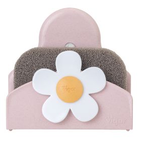 VIGAR FLORGANIC PINK SPONGE HOLDER WITH SUCTION PAD