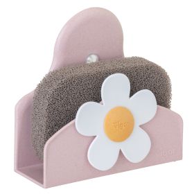 VIGAR FLORGANIC PINK SPONGE HOLDER WITH SUCTION PAD