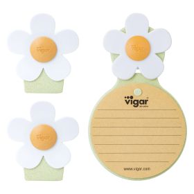 VIGAR FLORGANIC NOTEBOOK WITH SUCTION PAD-MAGNET CLIP 2U. PACK SET