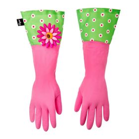 VIGAR FLOWER POWER GLOVES/PINK DISH BRUSH WITH VASE AND