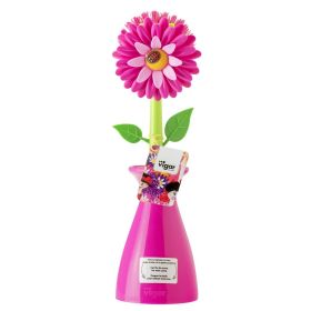 VIGAR FLOWER POWER GLOVES/PINK DISH BRUSH WITH VASE AND