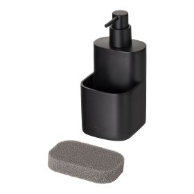 VIGAR POCKET Кухненски дозатор за течен сапун с място за гъба, черен