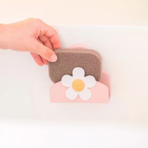 VIGAR FLORGANIC PINK SPONGE HOLDER WITH SUCTION PAD